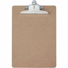 Saunders Brown Hardboard Clipboards 1" Clip Capacity - 8 1/2" x 11" Sheet Size - Spring Clip - Standard - Hardboard - Brown - 1 Each