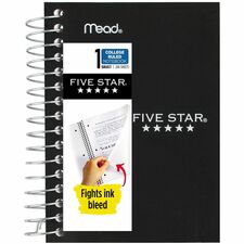 Mead Five Star Fat Lil' Wirebound Notebook 200 Pages - Plain - Coilock - 4" x 5 1/2" Sheet Size - Assorted Poly Cover - Perforated, Durable Cover, Easy Tear - 1 Each