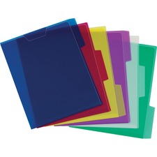 Pendaflex 1/3 Tab Cut Letter Top Tab File Folder 8 1/2" x 11" - Poly - Blue, Magenta, Yellow, Purple, Lime, Ice - Translucent, Wear Resistant, Water Resistant - 6 / Pack
