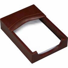 Dacasso Memo Holder 1.4" Height x 4.8" Width x 6.8" Length - Leather - Mocha - 1 Each