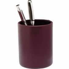 Dacasso Pencil Cup Leather - Black, Burgundy - 1 Each