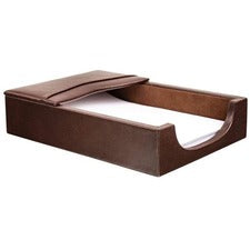 Dacasso Leather Memo Holder 4" Height x 6" Width - Leather - Brown - 1 Each
