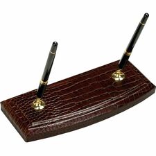 Dacasso Double Pen Stand Leather - Brown - 1 Each