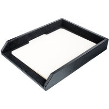 Dacasso Front Load Letter/Legal Tray 2.50" Height x 10.50" Width x 13.75" Length - Black - Leather - 1 Each