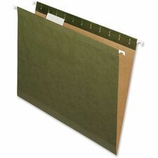 Nature Saver 1/5 Tab Cut Letter Recycled Hanging Folder 8 1/2" x 11" - Poly - Standard Green - Laminated, Durable - 100% Recycled - 25 / Box