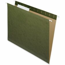 Nature Saver 1/3 Tab Cut Letter Recycled Hanging Folder 8 1/2" x 11" - Poly - Standard Green - Laminated, Durable - 100% Recycled - 25 / Box