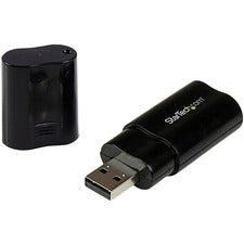 StarTech.com USB 2.0 to External Stereo Audio Adapter 1 x Type A USB 2.0 USB Male - 1 x Mini-phone Audio In Female, 1 x Mini-phone Audio Out Female - Black - 1 Each - TAA Compliant