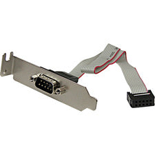 StarTech.com 9-pin Serial to 10-pin Header Slot Plate with Low Profile Bracket 9" Serial Data Transfer Cable - First End: 1 x 9-pin DB-9 Serial - Male - Second End: 1 x 10-pin IDC - Female - Gray - 1 Each