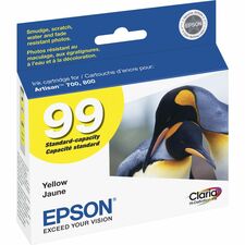 Epson Claria No. 99 Original Inkjet Ink Cartridge - Yellow - 1 Each Inkjet - Yellow - 1 Each