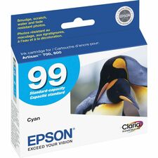 Epson Claria No. 99 Original Inkjet Ink Cartridge - Cyan - 1 Each Inkjet - Cyan - 1 Each