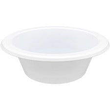 Genuine Joe 12 oz Reusable Plastic Bowls Serving - Disposable - White - Plastic Body - 125 / Pack
