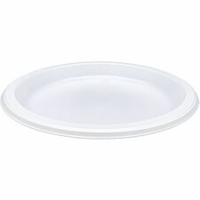 Genuine Joe 9" Reusable Plastic Plates Serving - Disposable - 9" Diameter - White - Plastic Body - 125 / Pack