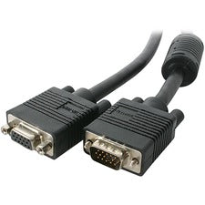 StarTech.com 150 ft Coax High Resolution Monitor VGA Extension Cable - HD15 M/F 150 ft VGA Video Cable for Monitor, Video Device - First End: 1 x 15-pin HD-15 - Male - Second End: 1 x 15-pin HD-15 - Female - Extension Cable - 28 AWG - Black - 1 Each