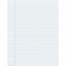 Pacon Ruled Composition Paper - Letter 500 Sheets - Wide Ruled Front Ruling - 0.38" Ruled - Red Margin - Letter - 8 1/2" x 11" Sheet Size - White Paper - Hole-punched - 500 / Ream