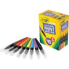 Crayola Washable Paint Brush Pens Washable - Assorted Ink - 40 / Box