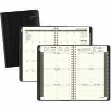 At-A-Glance Recycled Appointment Book Planner Julian Dates - Weekly - 12 Month - January 2026 to December 2026 - 8:00 AM to 5:00 PM - Hourly - 1 Week Double Page Layout - 4 7/8" x 8" Sheet Size - Desk Pad - Black - Tabbed, Phone Directory, Address Directo