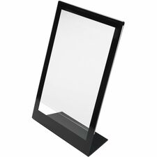 Deflecto Superior Image Bordered Sign Holder 11" Width x 8.5" Length - Clear, Black - 1 Each