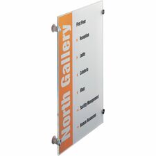 DURABLE Crystal Standoff Interior Wall Sign 8.3" Width x 11.8" Height x 0.9" Depth - Rectangular Shape - Wall Mountable - Indoor - Clear - 1 Each