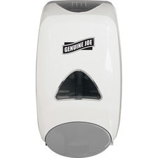 Genuine Joe 1250 ml Foam Soap Dispenser Manual - 1.32 quart Capacity - Site Window, Soft Push, Sanitary-sealed, Refillable - White - 1 Each