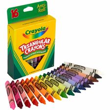 Crayola Triangular Anti-roll Crayons Assorted - 16 / Box