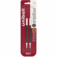 uniball&#8482; 207 Gel Pen Refill 0.70 mm , Medium Point - Black Ink - Super Ink - 2 / Pack