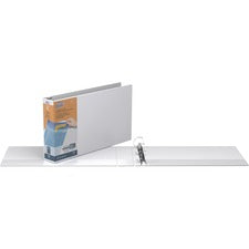 QuickFit D-ring Ledger Binder 2" Binder Capacity - Ledger - 11" x 17" Sheet Size - Fastener(s): D-Ring - Pocket(s): 1, Internal - White - Recycled - Label Holder, Clear Overlay, Heavy Duty - 1 Each