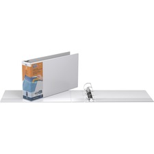 QuickFit D-ring Ledger Binder 3" Binder Capacity - Ledger - 11" x 17" Sheet Size - Fastener(s): D-Ring - Pocket(s): 1, Internal - White - Recycled - Label Holder, Clear Overlay, Heavy Duty - 1 Each