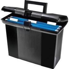 Pendaflex Portafile File Storage Box External Dimensions: 11" Width x 6.5" Depth x 14" Height - Latch Lock Closure - Black - For File, Document - 1 Each