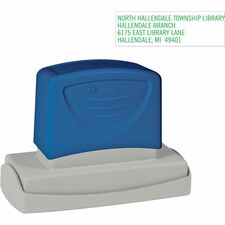 Sparco Large Business Address Stamp Custom Message Stamp - 0.88" Impression Width x 2.75" Impression Length - Blue - 1 Each