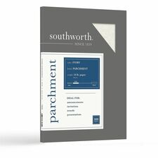 Southworth Parchment Specialty Paper Letter - 8 1/2" x 11" - 24 lb Basis Weight - Parchment - Acid-free, Lignin-free - Ivory - 100 / Pack