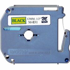 P-touch P-touch Nonlaminated M Series Tape Cartridge 1/2" Width - Rectangle - Gold, Black - 1 Each