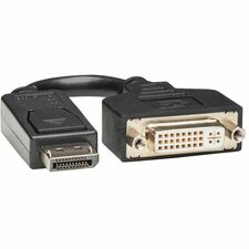 Tripp Lite series DisplayPort to DVI Cable Adapter 6" A/V Cable - First End: 1 x 20-pin DisplayPort Digital Audio/Video - Male - Second End: 1 x 29-pin DVI-I Digital Video - Female - Black - 1 Each - TAA Compliant