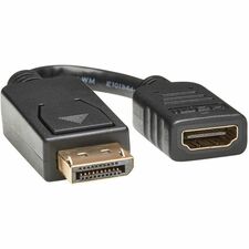 Tripp Lite series Adapter Cable 6" A/V Cable - First End: 1 x 19-pin HDMI Type A Digital Audio/Video - Female - Second End: 1 x 20-pin DisplayPort 1.2 Digital Audio/Video - Male - Black - 1 Each