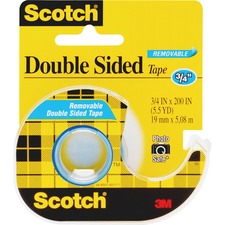 Scotch Double-Sided Photo-Safe Tape 16.67 ft Length x 0.75" Width - 1" Core - Clear - Dispenser Included - Handheld Dispenser - For Sealing, Packing - 1 Roll