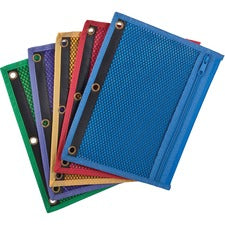 Oxford Zipper Binder Pockets For 7 1/2" x 10 1/2" Sheet - Ring Binder - Assorted - Vinyl - 1 Each