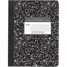 Roaring Spring Graph Ruled Hard Cover Composition Book 80 Sheets - 160 Pages - Printed - Sewn/Tapebound - Both Side Ruling Surface - 15 lb Basis Weight - 56 g/m&#178; Grammage - 9 3/4" x 7 1/2" Sheet Size - 0.33" Height x 7.5" Width x 9.8" Length - White