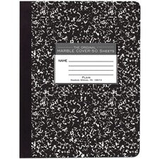 Roaring Spring Unruled Hard Cover Composition Book 50 Sheets - 100 Pages - Plain - Sewn/Tapebound - 15 lb Basis Weight - 56 g/m&#178; Grammage - 9 3/4" x 7 1/2" Sheet Size - 0.25" Height x 7.5" Width x 9.8" Length - White Paper - Black Binding - 1 Each