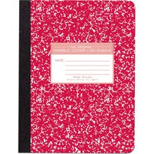 Roaring Spring Wide Ruled Hard Cover Composition Book 100 Sheets - 200 Pages - Printed - Sewn/Tapebound - Both Side Ruling Surface - Ruled Red Margin - 15 lb Basis Weight - 56 g/m&#178; Grammage - 9 3/4" x 7 1/2" Sheet Size - 0.50" Height x 7.5" Width x 9