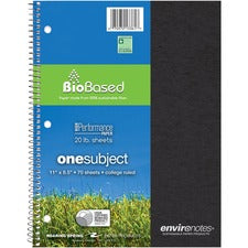 Roaring Spring Environotes College Ruled 1 Subject Recycled Spiral Notebook 70 Sheets - 140 Pages - Printed - Spiral Bound - Both Side Ruling Surface - Ruled Red Margin - 3 Hole(s) - 20 lb Basis Weight - 75 g/m&#178; Grammage - 11" x 8 1/2" Sheet Size - 0