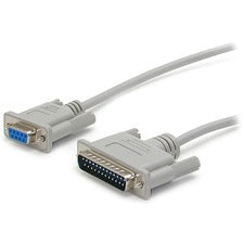 StarTech.com 10 Ft Serial Null Modem Cable 9-25 F/M 10 ft Serial Data Transfer Cable for Modem, Printer, PC - First End: 1 x 9-pin DB-9 Serial - Female - Second End: 1 x 25-pin DB-25 Serial - Male - Shielding - Gray - 1 Each