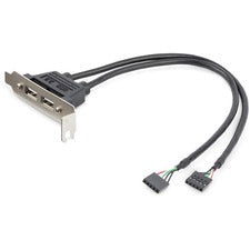 StarTech.com 2 Port USB A Female Low Profile Slot Plate Adapter 2 x 4-pin USB 2.0 Type A - Female - 2 x 5-pin IDC IDE - Female - Gray, Metallic - 1 Each
