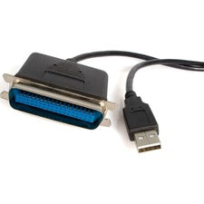 StarTech.com Parallel printer adapter - USB - parallel - 10 ft 10 ft Parallel/USB Data Transfer Cable for Printer, Computer, PC - First End: 1 x 36-pin Centronics - Male - Second End: 1 x 4-pin USB 2.0 Type A - Male - Black - 1 Each