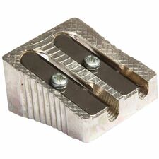 Baumgartens Pencil Sharpener Dual Hole SILVER (MR-2110) Handheld - 2 Hole(s) - 0.6" Height x 0.9" Width - Metal - Silver - 1 Each