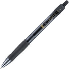 Pilot G2 Retractable Gel Ink Rollerball Pens 0.7 mm Fine Pen Point - Refillable - Retractable - Black Ink - Gel-based - 1 Dozen