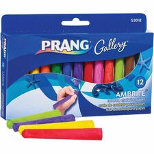 Prang Gallery Ambrite Colored Chalk 3.2" Length x 0.4" Diameter - Assorted - Non-toxic - 12 / Box