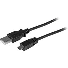 StarTech.com 1 ft Micro USB Cable - A to Left Angle Micro B 1 ft USB/USB Micro-B Data Transfer Cable for Digital Camera, Cellular Phone, GPS, Smartphone, PDA, Tablet PC - First End: 1 x 4-pin USB 2.0 Type A - Male - Second End: 1 x 5-pin Micro USB 2.0 Typ
