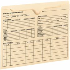 Smead Straight Tab Cut Letter Recycled File Jacket 8 1/2" x 11" - 11 pt. - 2 Plys - Manila - 10% Recycled - 20/Pack - 5 / Carton