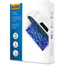 Fellowes Letter-Size Glossy Laminating Pouches Sheet Size Supported: Letter - Laminating Pouch/Sheet Size: 9" Width x 7 mil Thickness - Type G - Glossy - for Document, Letter - Durable - Clear - 100 / Pack