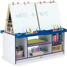 Jonti-Craft Rainbow Accents 4 Station Art Center Freckled Gray, Purple Stand - Floor Standing - Assembly Required - 1 Each
