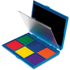 Learning Resources 7 Color Stamp Pad Ink Pad Black, Green, Blue, Orange, Red, Yellow, Purple Ink - 1 Each